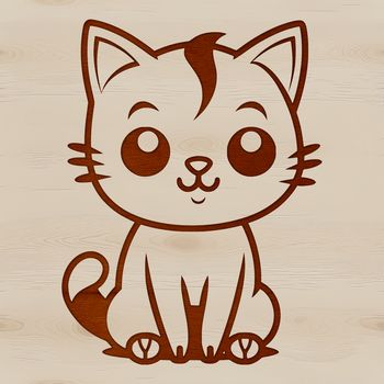 An SVG icon of a cute cat in a relaxed pose, perfect for use as clip art or stencils with cutting machines.