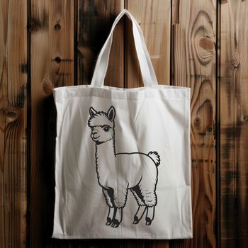 An illustration of a South American camelid animal with soft fur and long neck.