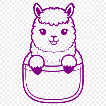 Close-up illustration of a domesticated South American camelid, ideal for personal or commercial vector design projects.