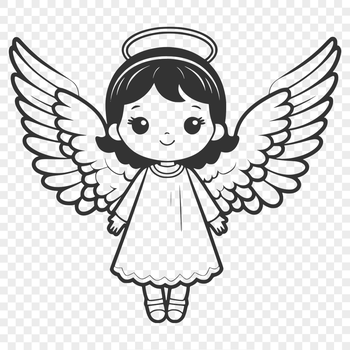 An illustration of a winged angel figure in vector form.