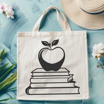 Illustrative apple book design for education and teaching purposes.