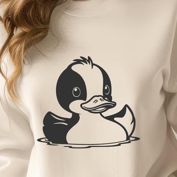 A free-standing vector art design featuring a simple duck silhouette, ideal for use in various graphic design projects.