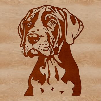 A large breed dog with a distinctive head shape, suitable for various design applications.