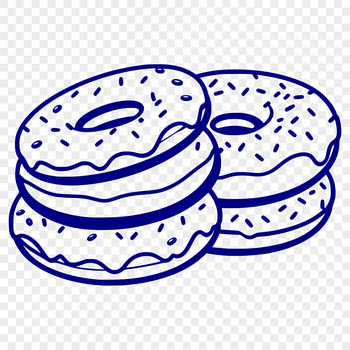 A sweet donut dessert made from intricately designed vector art.