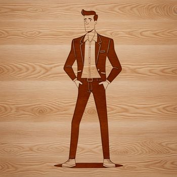 A simple line art illustration of a male figure, suitable for vector graphics projects.