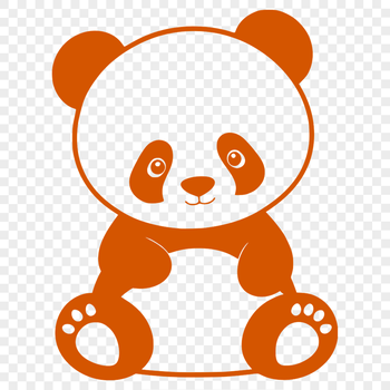 A detailed vector illustration of a wild panda animal in black and white.