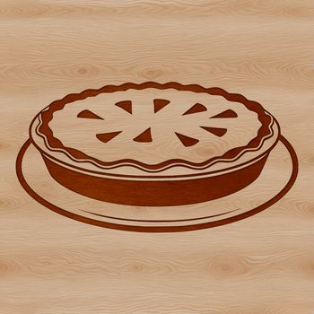 Illustrative representation of a classic dessert pie in vector format.