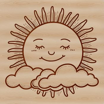 A simple illustration of the sun with rays extending outwards.