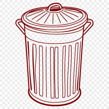 A simple illustration of a trash can with an open lid, suitable for vector design projects.