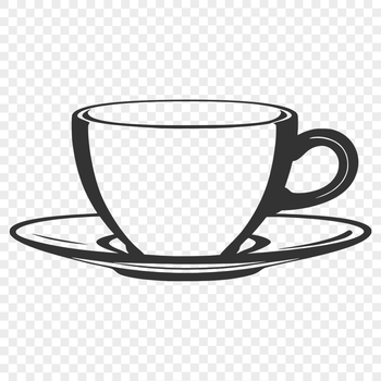A digital illustration of a teacup, ideal for vector graphics projects.