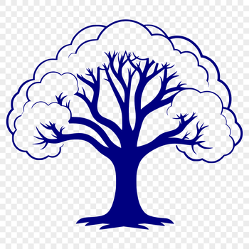 A stylized illustration of a tree, suitable for digital cutting machines and creative projects.