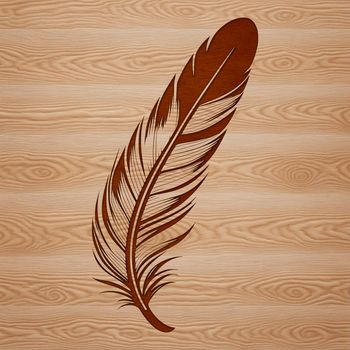 A free downloadable vector graphic of a single feather, ideal for use in digital art projects and craft designs.