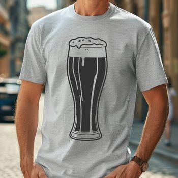 Close-up illustration of a beer glass on a table, vector design with clean lines.
