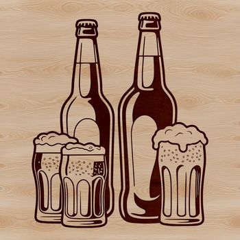 A digital illustration of a glass containing beer, suitable for vector art and commercial use.
