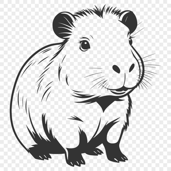 A large rodent from South America with webbed feet and a rounded body, suitable for vector art and cutting machine designs.