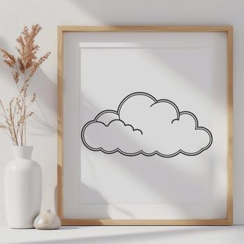 A high-quality vector illustration of a fluffy white cloud with soft edges and transparent background.