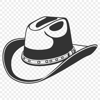 A stylized illustration of a classic cowboy hat in vector format.
