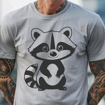A high-quality SVG clip art design featuring a raccoon.