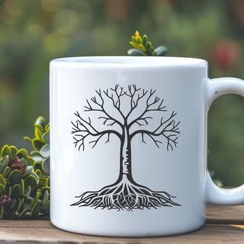 A stylized illustration of a single tree, suitable for vector design projects.