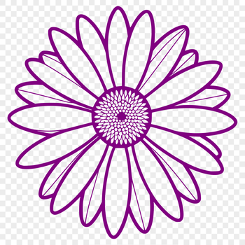 A simple daisy flower design created as a scalable vector graphic (SVG) for easy editing and customization.