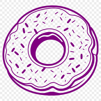 A vector design featuring a classic ring-shaped dessert with a hole in the middle.
