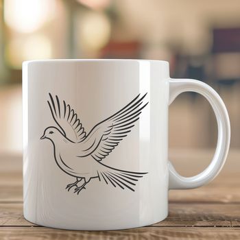 A white dove perched on a branch, created as a vector graphic in SVG format.