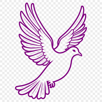 Illustrative depiction of a dove in vector format.