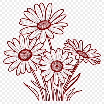 An isolated vector graphic of a single white daisy with yellow center.
