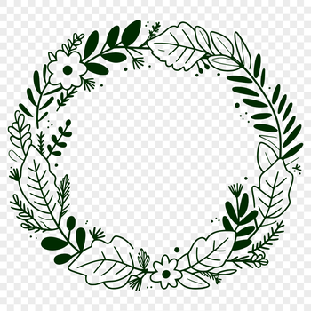 Floral SVG wreath design with intricate details and customizable shapes.