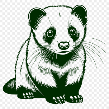 An SVG graphic featuring a playful ferret character.
