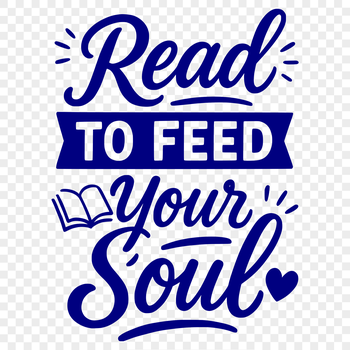 A simple vector illustration of a person reading quotes from a book.