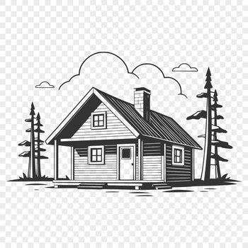 Cabin illustration in a vector format, suitable for cutting machines and laser cutters.