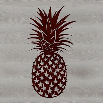 A colorful illustration of a pineapple on a white background.