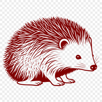 A simple, hand-drawn illustration of a hedgehog in black outline.