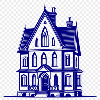 A 2D vector illustration of a house in various styles and designs.