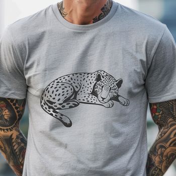 A detailed illustration of a jaguar in a relaxed position, suitable for various design projects.