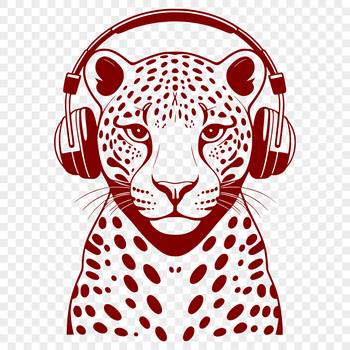 A large feline animal with distinctive spots, designed as vector art for various digital applications.