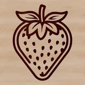 A digital representation of a ripe strawberry, suitable for vector graphics and design projects.