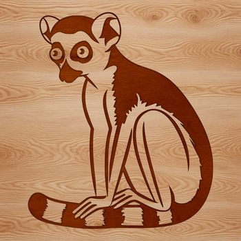 SVG graphic of a lemur, suitable for use as clip art or stencil design.