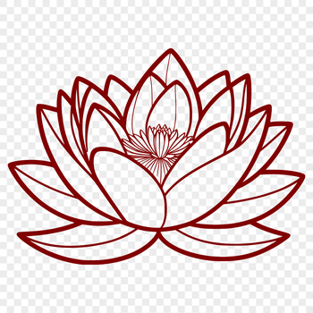 Illustrative vector design of a lotus flower, often associated with Eastern religions.