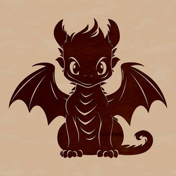 A mythical creature with scales and wings, depicted in a vector format for digital use.