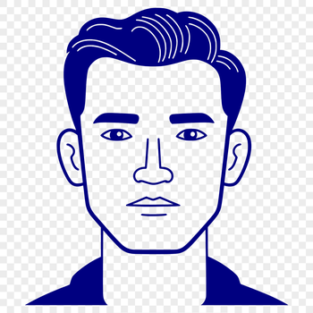 A digital clip art representation of a man in simple design form.