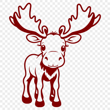 Illustration of a wild animal, specifically a moose, created as vector art.