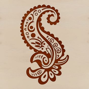 An ornate paisley pattern design element suitable for various digital applications.