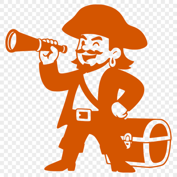 Pirate illustration designed as a vector graphic for cutting machines and laser engraving.