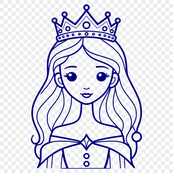 A stylized illustration of a young female princess, designed as a vector graphic.