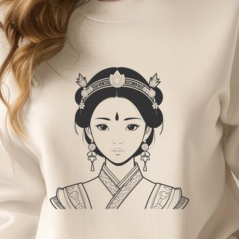 An SVG clip art image featuring a girl dressed as a monarch.