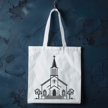 A stylized illustration of a traditional Baptist church building.