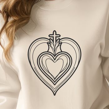 An editable SVG design featuring the Sacred Heart iconography, perfect for various digital and print applications.