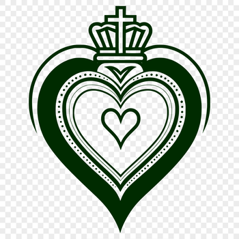 A vector design featuring a stylized illustration of the Sacred Heart, suitable for various applications.